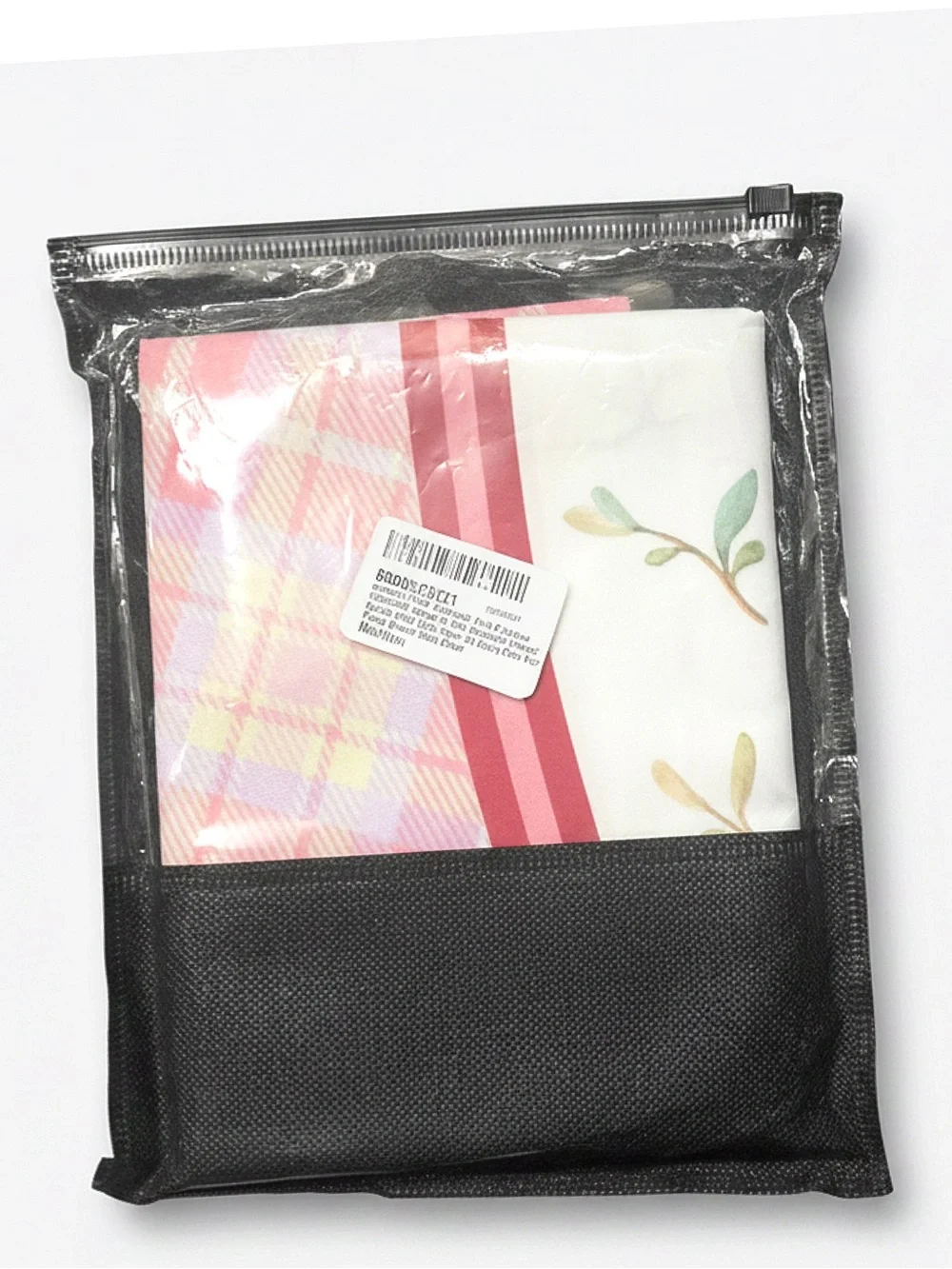 Pink Gingham & Floral Round Tablecloth - NWT -  60